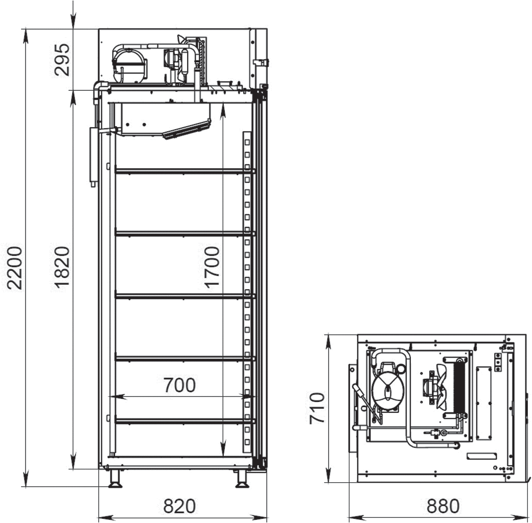 Шкаф холодильный Фармацевтический ШХФ-700-НСП